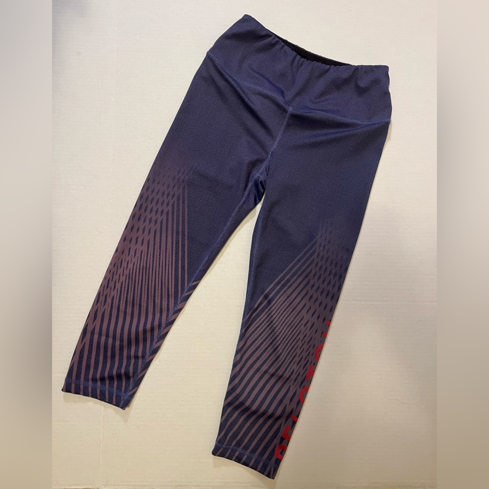 EUC Kali x Peloton crop purple herringbone leggings size small